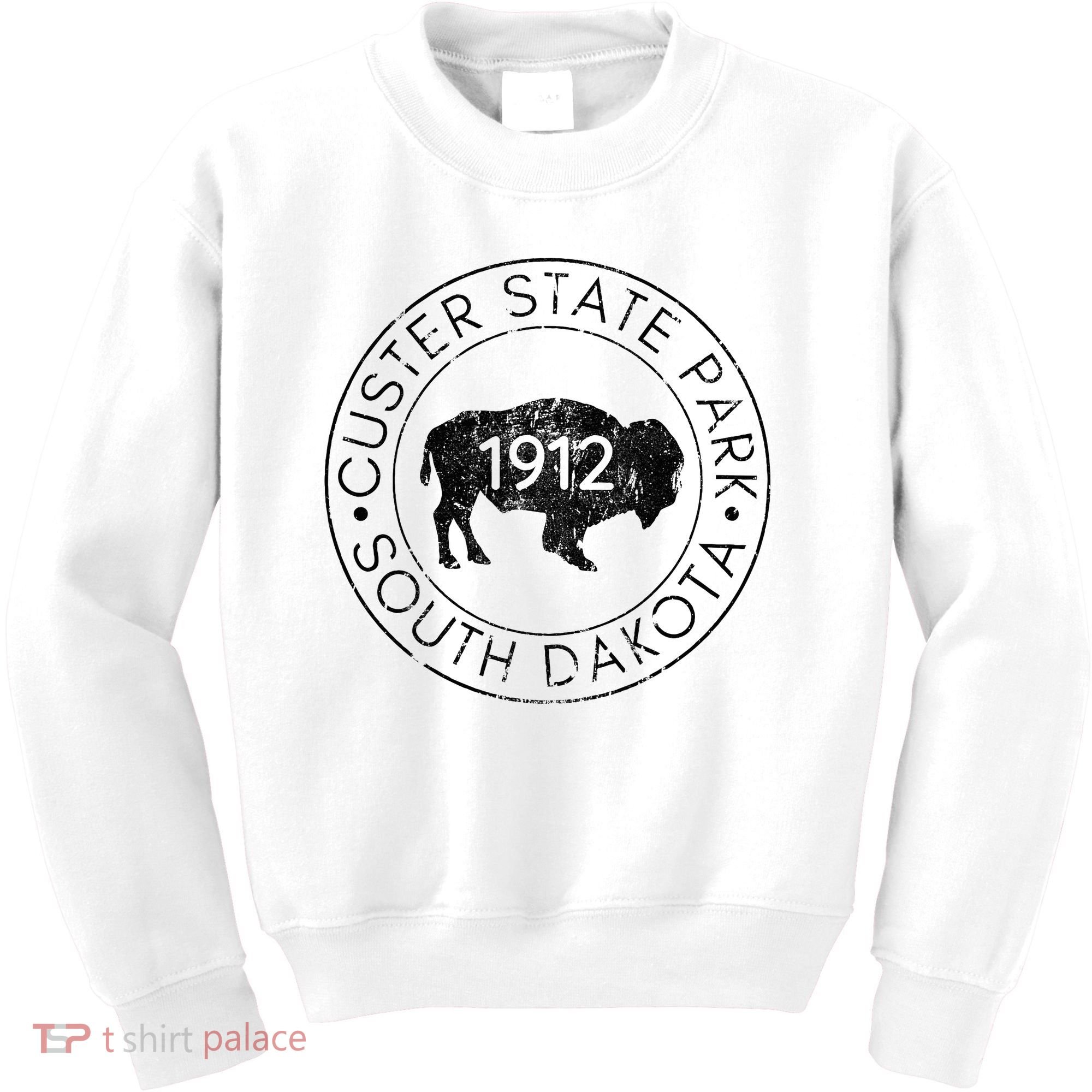 Custer State Park South Dakota Buffalo Hiking Travel Kids Sweatshirt