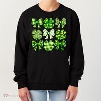 Cute St Patricks Day Bow Coquette Saint Paddys Women's Sweatshirt thumb 0
