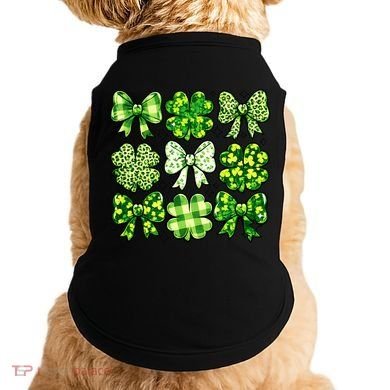 Cute St Patricks Day Bow Coquette Saint Paddys Doggie Tank