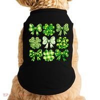 Cute St Patricks Day Bow Coquette Saint Paddys Doggie Tank thumb 0