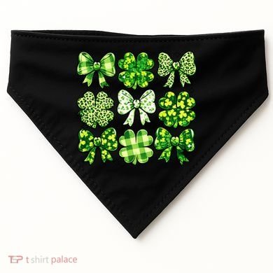 Cute St Patricks Day Bow Coquette Saint Paddys USA-Made Doggie Bandana