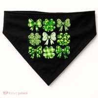 Cute St Patricks Day Bow Coquette Saint Paddys USA-Made Doggie Bandana thumb 0