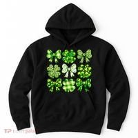 Cute St Patricks Day Bow Coquette Saint Paddys Hoodie thumb 0