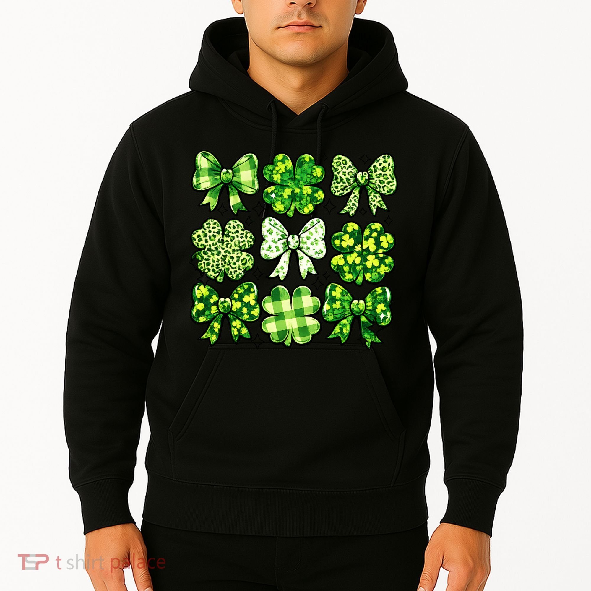 Cute St Patricks Day Bow Coquette Saint Paddys Hoodie