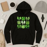 Cute St Patricks Day Bow Coquette Saint Paddys Hoodie thumb 3