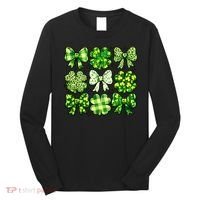 Cute St Patricks Day Bow Coquette Saint Paddys Long Sleeve Shirt thumb 0