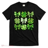 Cute St Patricks Day Bow Coquette Saint Paddys T-Shirt thumb 0