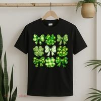 Cute St Patricks Day Bow Coquette Saint Paddys T-Shirt thumb 2
