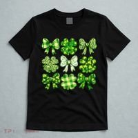 Cute St Patricks Day Bow Coquette Saint Paddys T-Shirt thumb 5