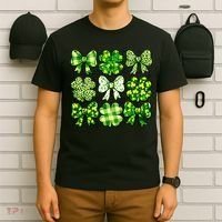 Cute St Patricks Day Bow Coquette Saint Paddys T-Shirt thumb 6