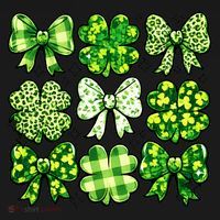 Cute St Patricks Day Bow Coquette Saint Paddys T-Shirt thumb 7