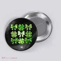 Cute St Patricks Day Bow Coquette Saint Paddys Button thumb 0