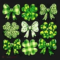 Cute St Patricks Day Bow Coquette Saint Paddys Button thumb 1