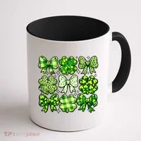 Cute St Patricks Day Bow Coquette Saint Paddys Coffee Mug thumb 1