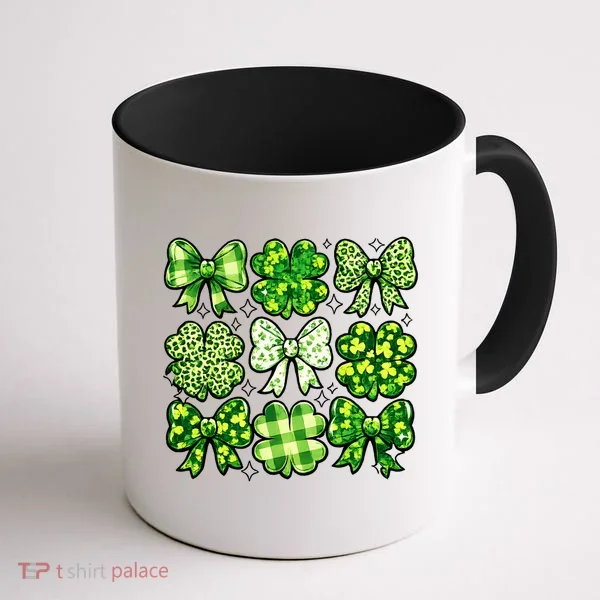 Cute St Patricks Day Bow Coquette Saint Paddys Coffee Mug
