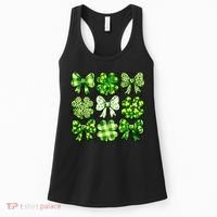 Cute St Patricks Day Bow Coquette Saint Paddys Women's Tank Top thumb 0