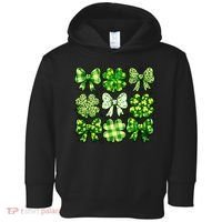 Cute St Patricks Day Bow Coquette Saint Paddys Toddler Hoodie thumb 0
