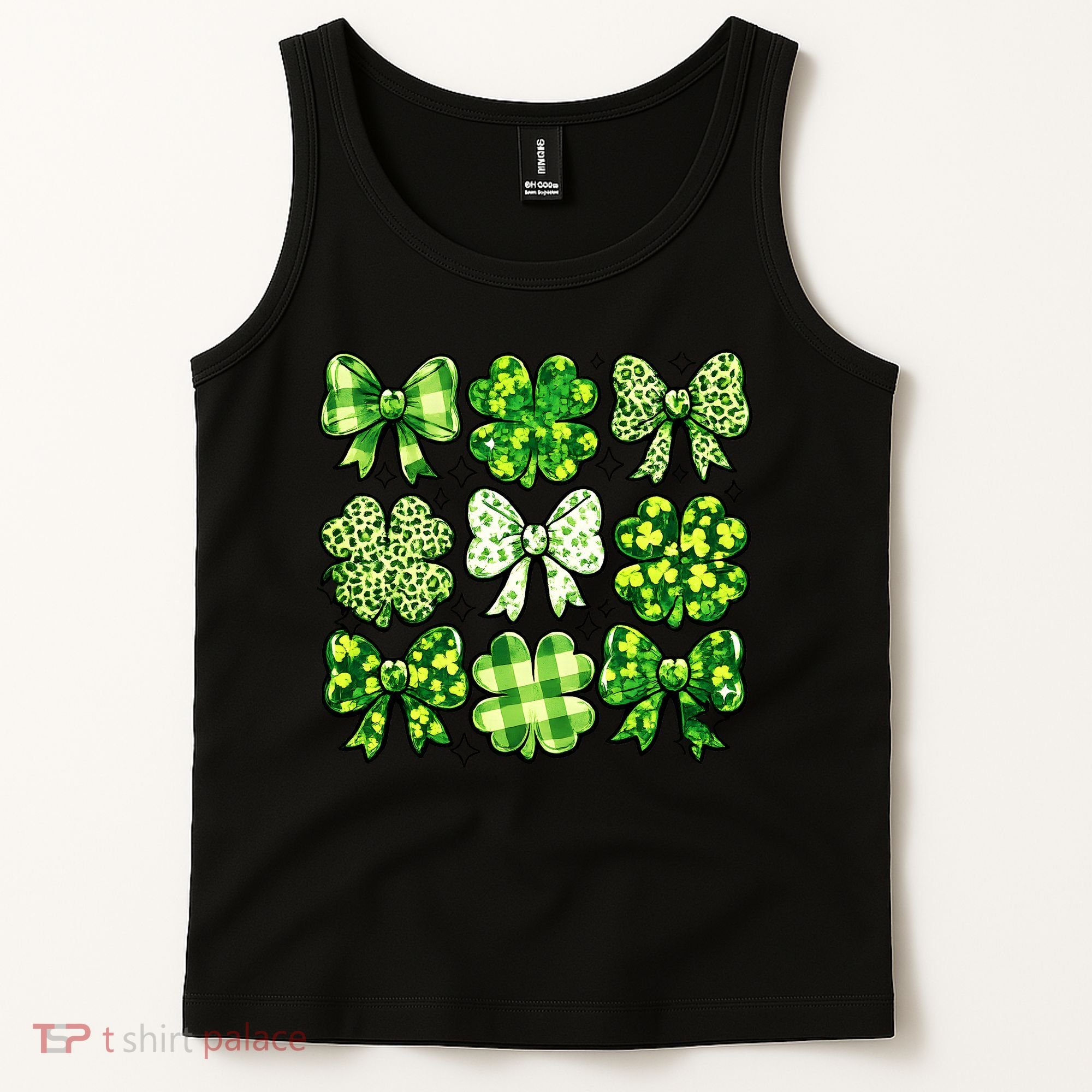 Cute St Patricks Day Bow Coquette Saint Paddys Tank Top