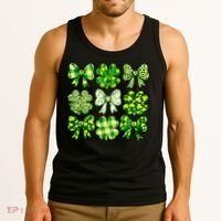 Cute St Patricks Day Bow Coquette Saint Paddys Tank Top thumb 3