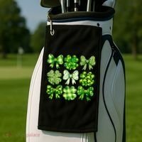 Cute St Patricks Day Bow Coquette Saint Paddys Golf Towel thumb 2