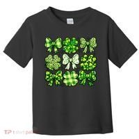 Cute St Patricks Day Bow Coquette Saint Paddys Toddler T-Shirt thumb 0