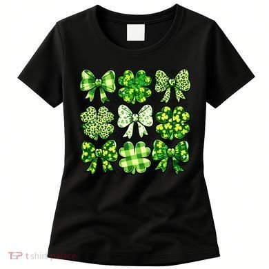 Cute St Patricks Day Bow Coquette Saint Paddys Women's T-Shirt