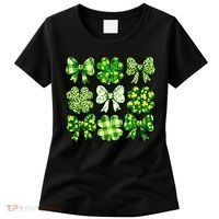 Cute St Patricks Day Bow Coquette Saint Paddys Women's T-Shirt thumb 0