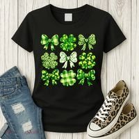Cute St Patricks Day Bow Coquette Saint Paddys Women's T-Shirt thumb 3