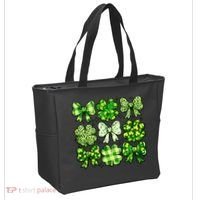 Cute St Patricks Day Bow Coquette Saint Paddys Tote Bag thumb 2