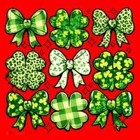 Cute St Patricks Day Bow Coquette Saint Paddys Santa Hat thumb 1