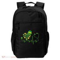 Cute St Patricks Day Lucky Shamrock Clover Stethoscope Backpack thumb 0