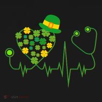 Cute St Patricks Day Lucky Shamrock Clover Stethoscope Backpack thumb 2