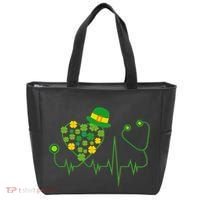 Cute St Patricks Day Lucky Shamrock Clover Stethoscope Tote Bag thumb 0
