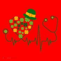 Cute St Patricks Day Lucky Shamrock Clover Stethoscope Santa Hat thumb 1