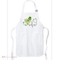 Cute St Patricks Day Lucky Shamrock Clover Stethoscope Apron thumb 0