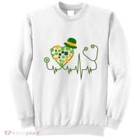 Cute St Patricks Day Lucky Shamrock Clover Stethoscope Sweatshirt thumb 0
