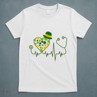 Cute St Patricks Day Lucky Shamrock Clover Stethoscope T-Shirt thumb 5