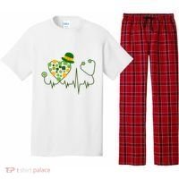 Cute St Patricks Day Lucky Shamrock Clover Stethoscope Pajama Set thumb 0