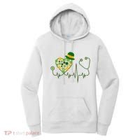 Cute St Patricks Day Lucky Shamrock Clover Stethoscope Women's Hoodie thumb 0