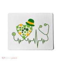 Cute St Patricks Day Lucky Shamrock Clover Stethoscope Mousepad thumb 0