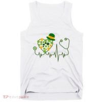 Cute St Patricks Day Lucky Shamrock Clover Stethoscope Tank Top thumb 0