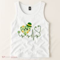 Cute St Patricks Day Lucky Shamrock Clover Stethoscope Tank Top thumb 2