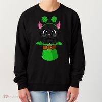 Cat St Patricks Day Leprechaun Shamrock Kitten Women's Sweatshirt thumb 0