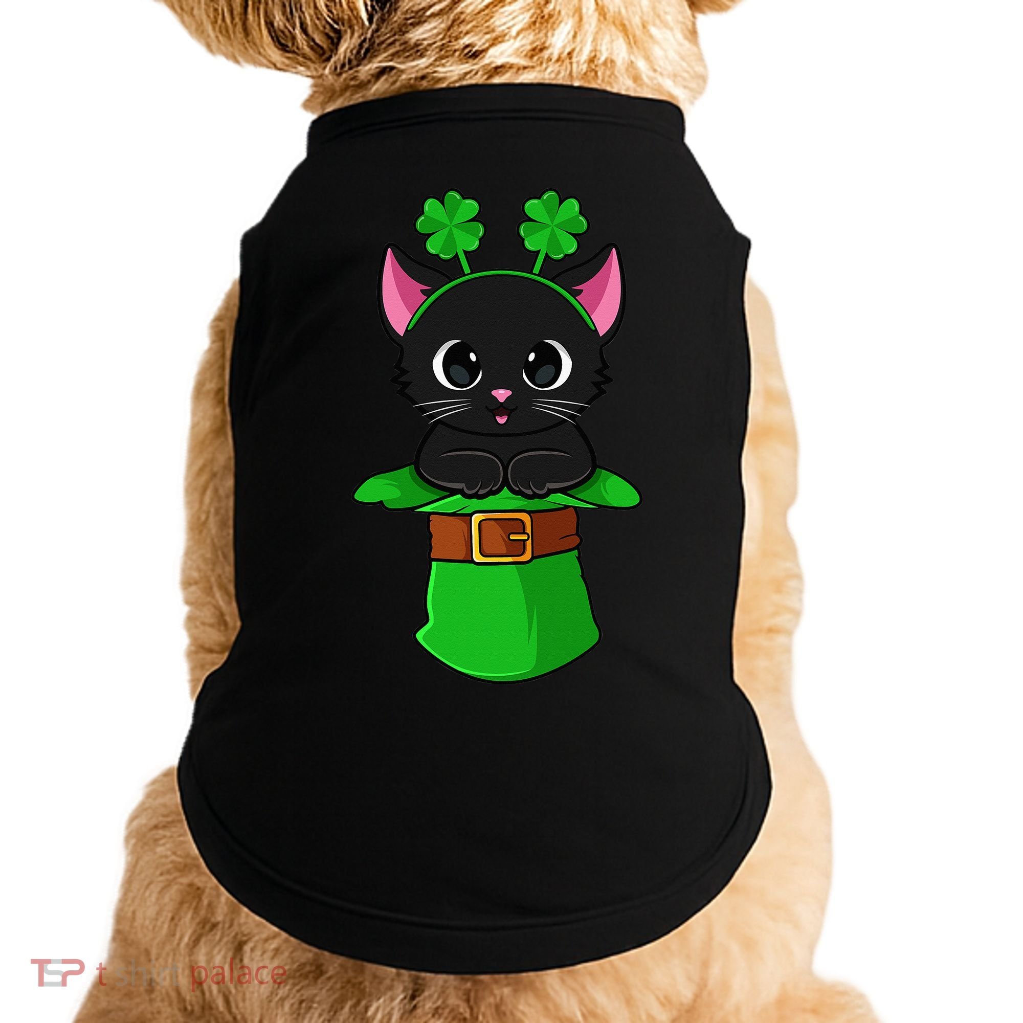 Cat St Patricks Day Leprechaun Shamrock Kitten Doggie Tank