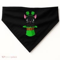 Cat St Patricks Day Leprechaun Shamrock Kitten USA-Made Doggie Bandana thumb 0