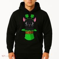 Cat St Patricks Day Leprechaun Shamrock Kitten Hoodie thumb 2