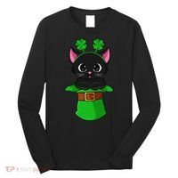 Cat St Patricks Day Leprechaun Shamrock Kitten Long Sleeve Shirt thumb 0