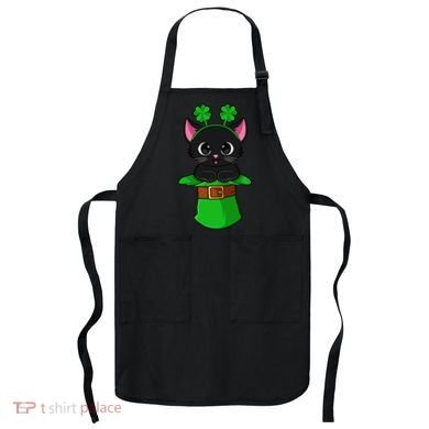Cat St Patricks Day Leprechaun Shamrock Kitten Apron