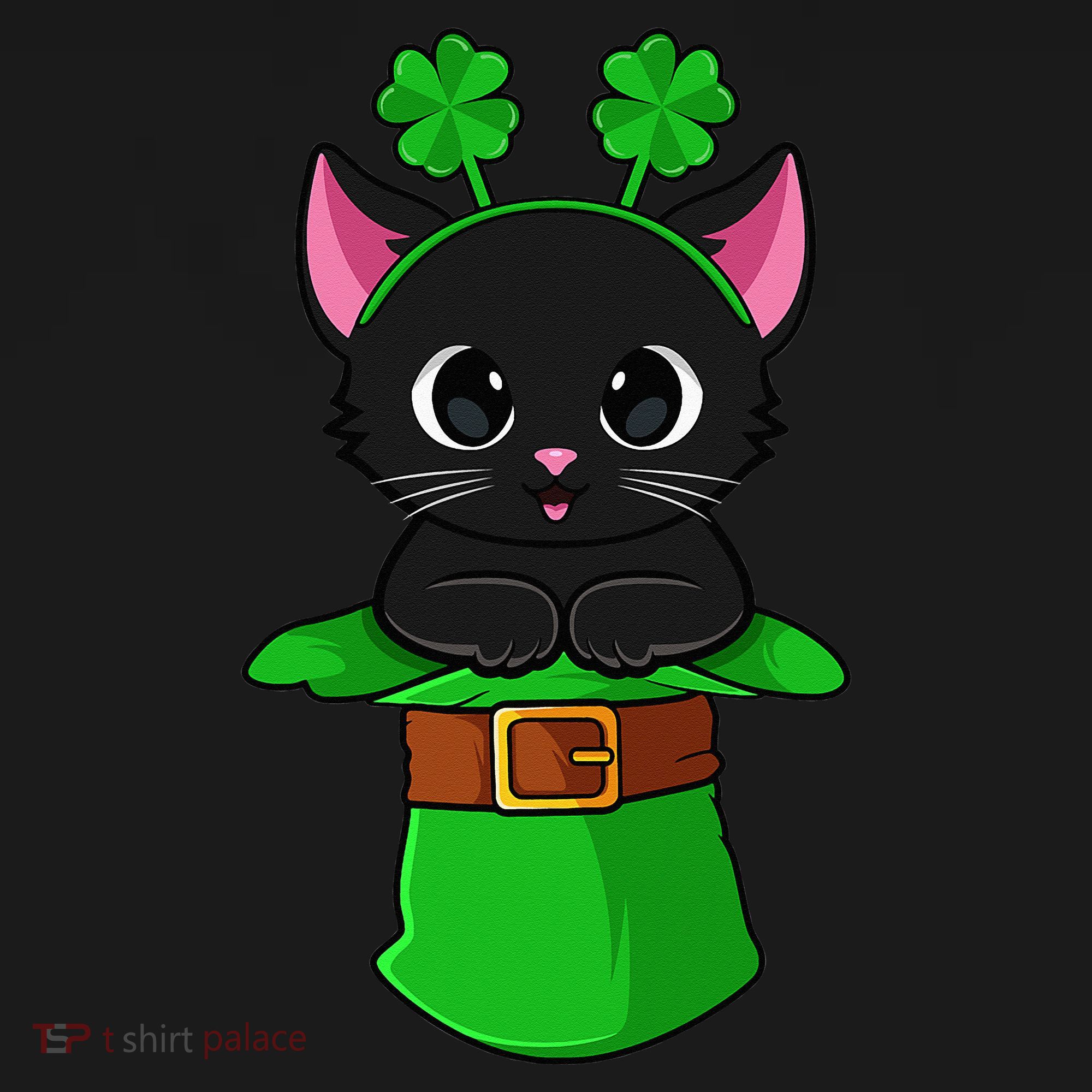 Cat St Patricks Day Leprechaun Shamrock Kitten Apron