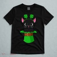 Cat St Patricks Day Leprechaun Shamrock Kitten T-Shirt thumb 5